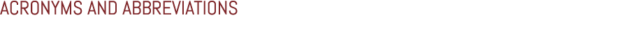 Acronyms and abbreviations 