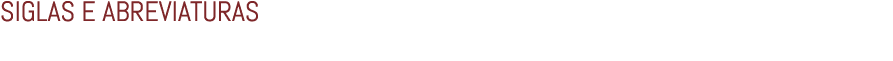 Siglas e abreviaturas 