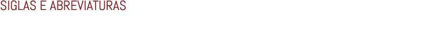 Siglas e abreviaturas 