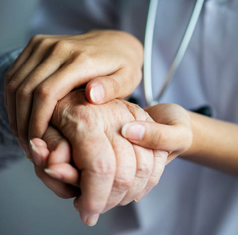 Closeup of a support hands