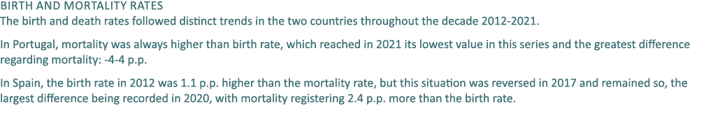 Birth and mortality rates The birth and death rates followed distinct trends in the two countries throughout the deca...