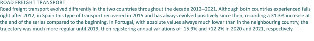 Road freight transport Road freight transport evolved differently in the two countries throughout the decade 2012 202...