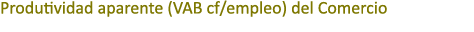 Produtividad aparente (VAB cf/empleo) del Comercio