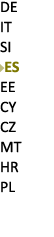 DE IT SI ￼ES EE CY CZ MT HR PL 
