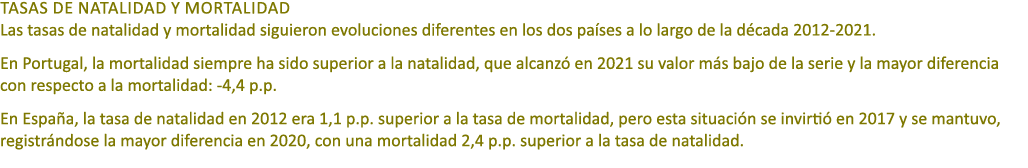 Tasas de natalidad y mortalidad Las tasas de natalidad y mortalidad siguieron evoluciones diferentes en los dos pa se...