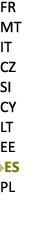 FR MT IT CZ SI CY LT EE ￼ES PL 