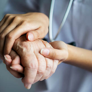 Closeup of a support hands
