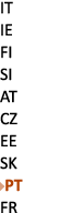 IT IE FI SI AT CZ EE SK ￼PT FR 