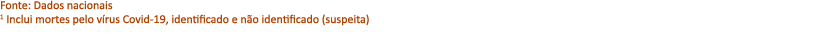 Fonte: Dados nacionais 1 Inclui mortes pelo v rus Covid 19, identificado e n o identificado (suspeita) 
