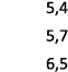 5,4 5,7 6,5