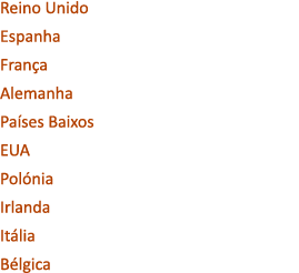 Reino Unido Espanha Fran a Alemanha Pa ses Baixos EUA Pol nia Irlanda It lia B lgica