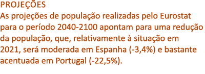Proje es As proje  es de popula  o realizadas pelo Eurostat para o per odo 2040 2100 apontam para uma redu  o da pop...