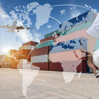 map global partner connection of container cargo freight ship Logistic Import Export concept.