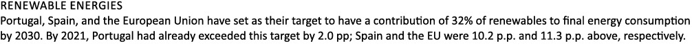 Renewable Energies Portugal, Spain, and the European Union have set as their target to have a contribution of 32% of ...