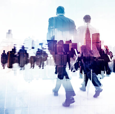 Blurred scene of crowded people are walking in rush