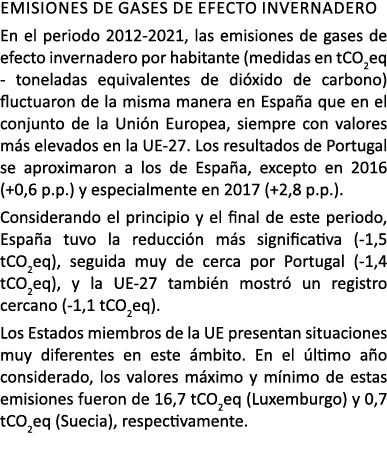 EMISIONES DE GASES DE EFECTO INVERNADERO En el periodo 2012 2021, las emisiones de gases de efecto invernadero por ha...