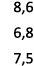 8,6 6,8 7,5 
