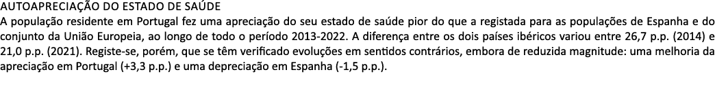 Autoaprecia o do estado de sa de A popula  o residente em Portugal fez uma aprecia  o do seu estado de sa de pior do...