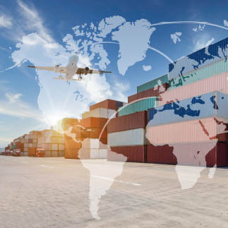map global partner connection of container cargo freight ship Logistic Import Export concept.