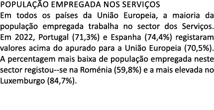 Popula o empregada nos Servi os Em todos os pa ses da Uni o Europeia, a maioria da popula  o empregada trabalha no s...