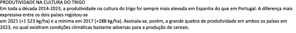 PRODUTIVIDADE NA CULTURA DO TRIGO Em toda a d cada 2014 2023, a produtividade na cultura do trigo foi sempre mais ele...